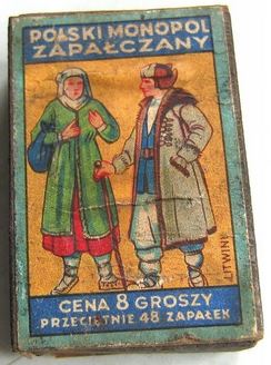 Zapałki Polskiego Monopolu Zapałczanego Etykieta – Litwini